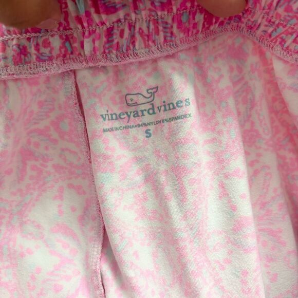 Vineyard Vines Knit Pull On Pants Sand Dollar Pink Tie Waist Stretch Lightweight - Picture 5 of 7
